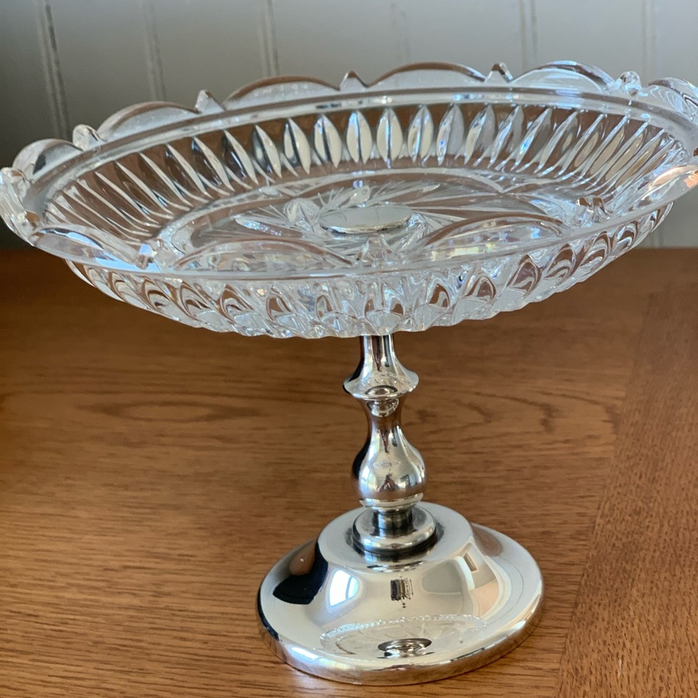 Hefra Crystal and Silver Dish